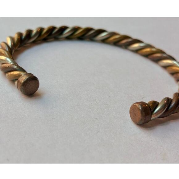 Vintage Twisted Metal Cuff Bracelet – Boho Unisex - Picture 3 of 3